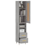 Hoge Kast 34,5X34X180 Cm Bewerkt Hout Eikenkleurig