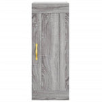 Hoge Kast 34,5X34X180 Cm Bewerkt Hout Eikenkleurig