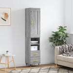 Hoge Kast 34,5X34X180 Cm Bewerkt Hout Eikenkleurig
