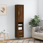 Hoge Kast 34,5X34X180 Cm Bewerkt Hout Eikenkleurig
