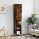Hoge Kast 34,5X34X180 Cm Bewerkt Hout Eikenkleurig