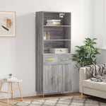 Hoge Kast 69,5X34X180 Cm Bewerkt Hout