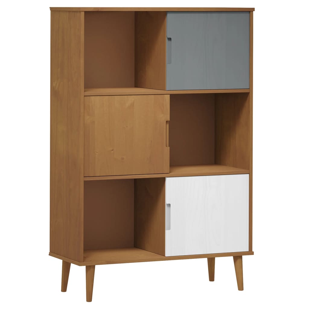 Boekenkast Molde 90X35X133,5 Cm Massief Grenenhout