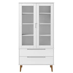 Vitrinekast Molde 90X35X175 Cm Massief Grenenhout