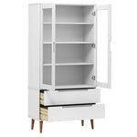 Vitrinekast Molde 90X35X175 Cm Massief Grenenhout