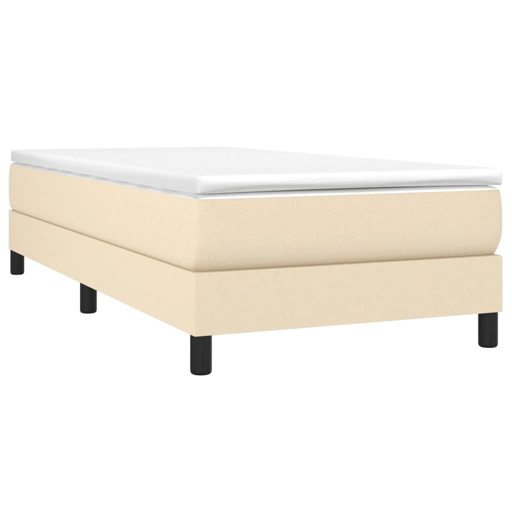 Boxspring Met Matras Stof Kleurig Crème