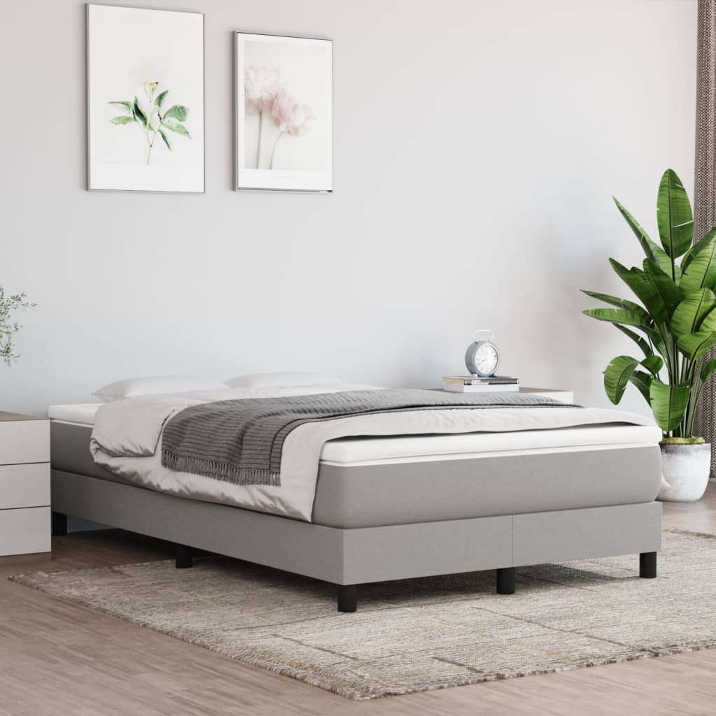 Boxspring Met Matras Stof Lichtgrijs