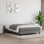 Boxspring Met Matras Stof Donkergrijs