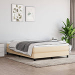 Boxspring Met Matras Stof Kleurig Crème