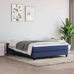 Boxspring Met Matras Stof Blauw