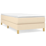 Boxspring Met Matras Stof Kleurig Crème
