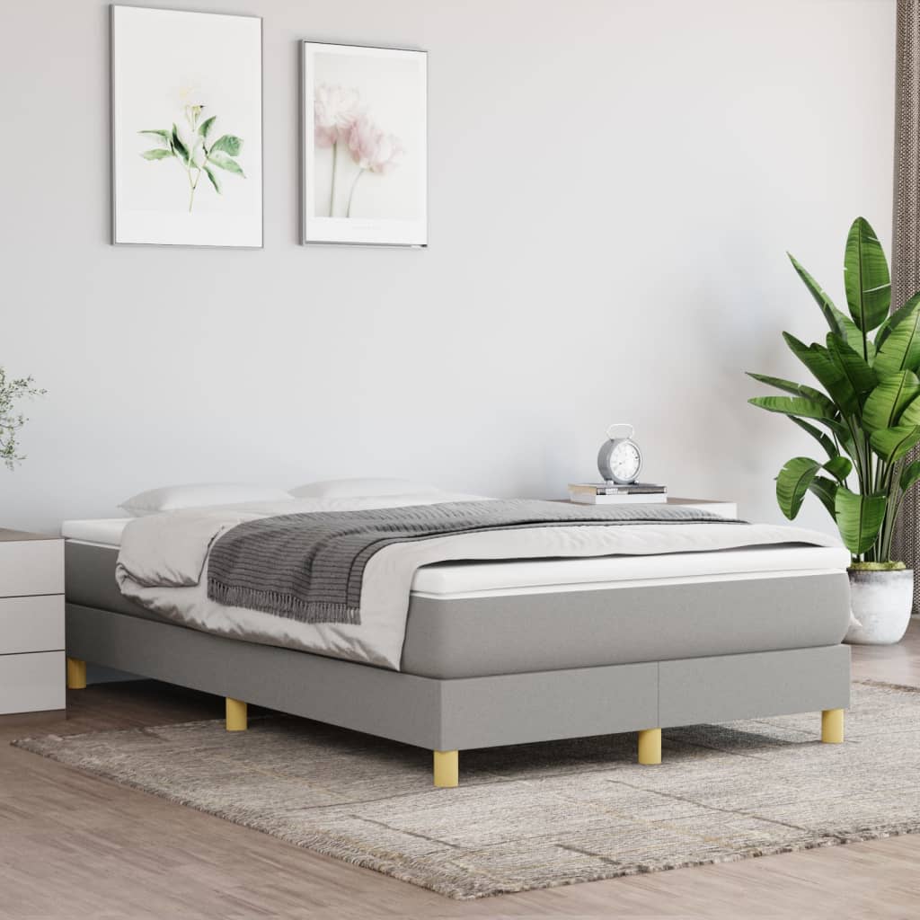 Boxspring Met Matras Stof Lichtgrijs