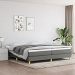 Boxspring Met Matras Stof Donkergrijs