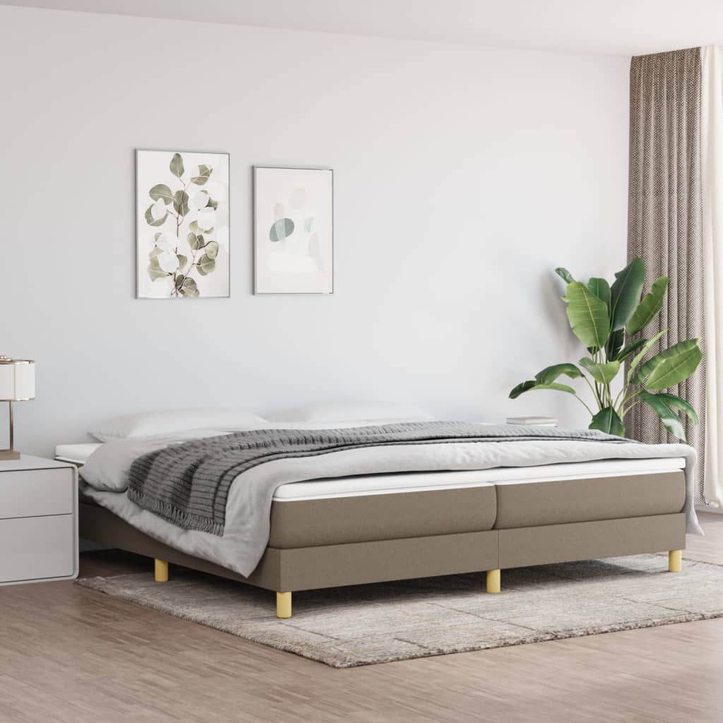 Boxspring Met Matras Stof Taupe