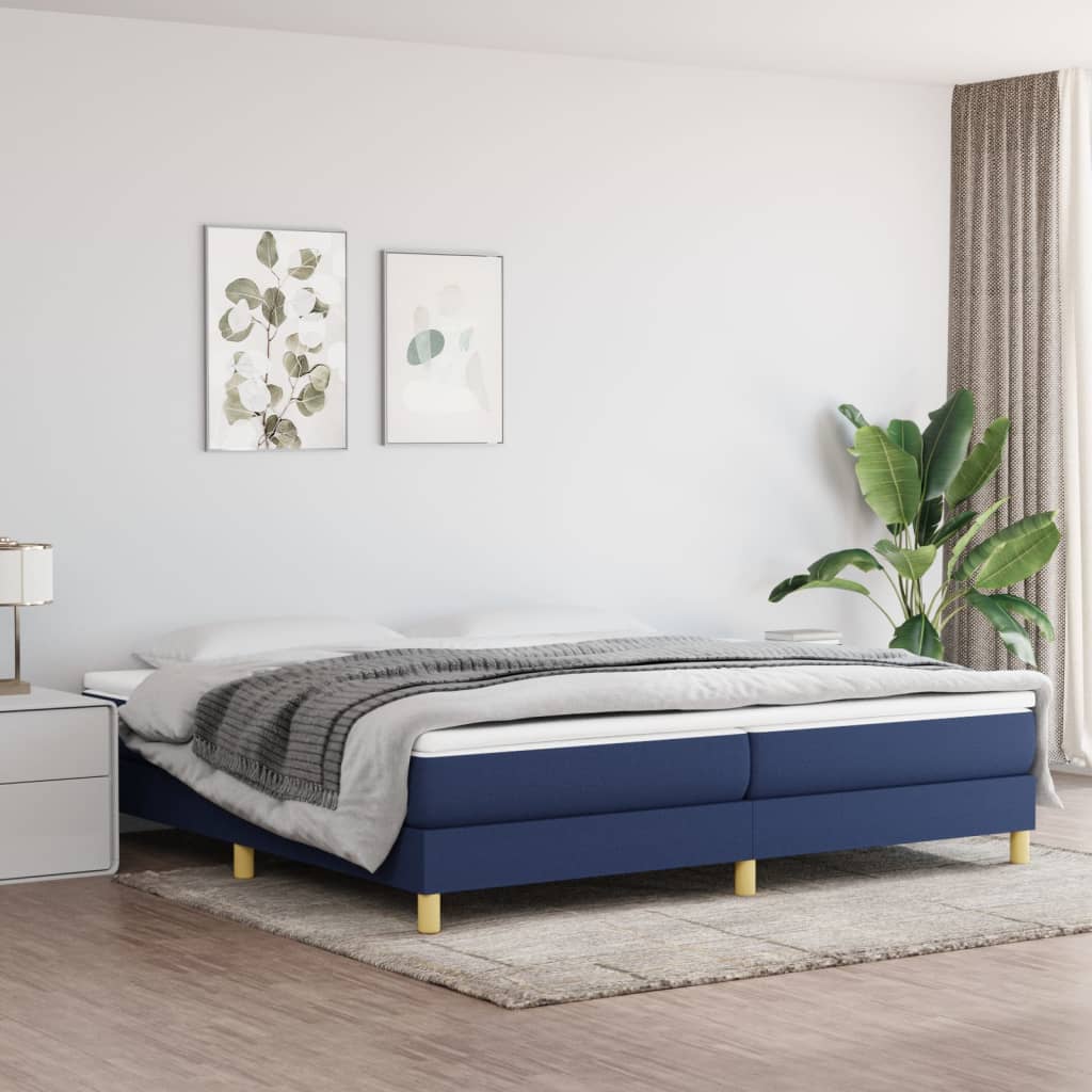 Boxspring Met Matras Stof Blauw