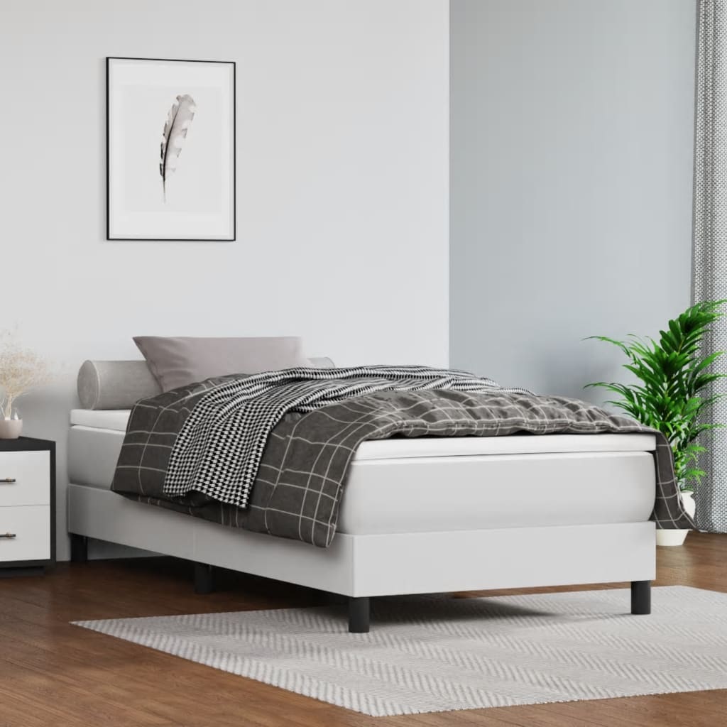 Boxspring Met Matras Kunstleer Wit