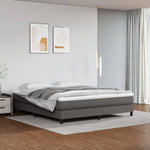 Boxspring Met Matras Kunstleer Grijs