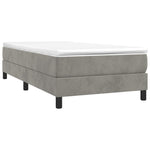 Boxspring Met Matras Fluweel Lichtgrijs