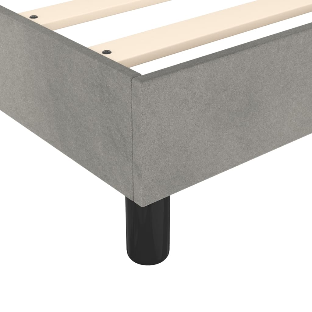 Boxspring Met Matras Fluweel Lichtgrijs