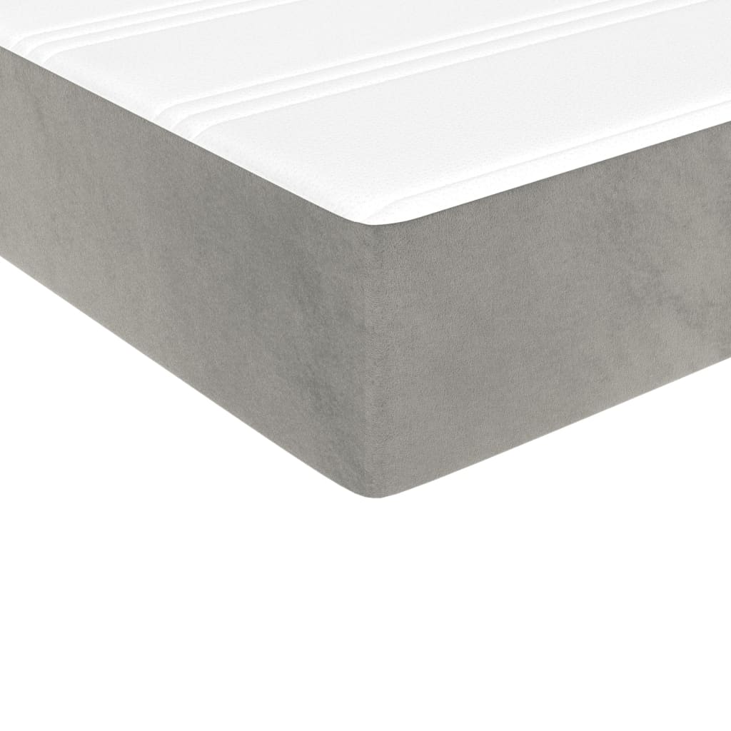Boxspring Met Matras Fluweel Lichtgrijs