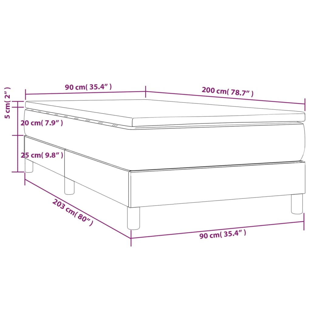 Boxspring Met Matras Fluweel Lichtgrijs