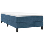 Boxspring Met Matras Fluweel Donkerblauw