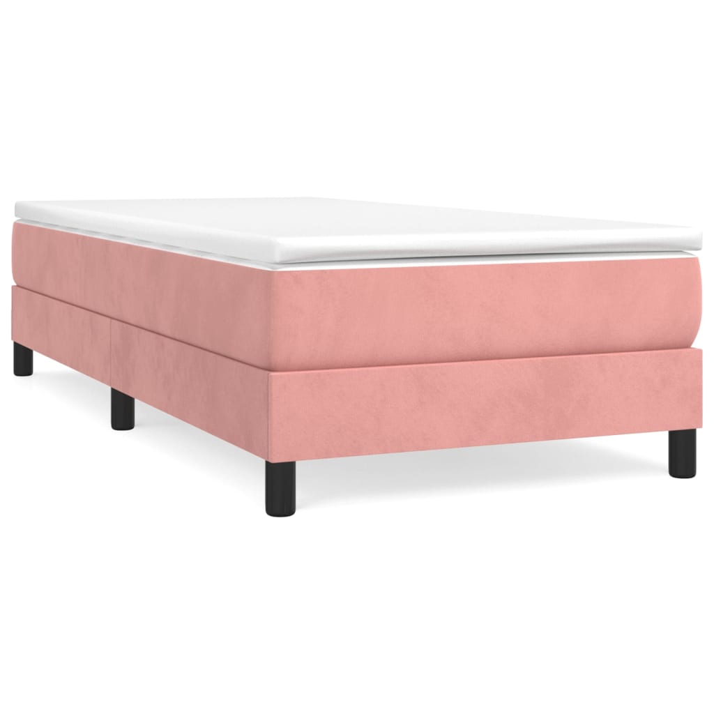 Boxspring Met Matras Fluweel Roze