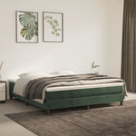 Boxspring Met Matras Fluweel Donkergroen