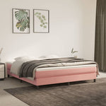 Boxspring Met Matras Fluweel Roze