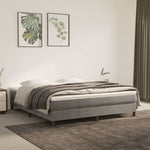 Boxspring Met Matras Fluweel Lichtgrijs
