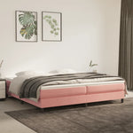 Boxspring Met Matras Fluweel Roze