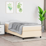 Boxspring Met Matras Stof Kleurig Crème