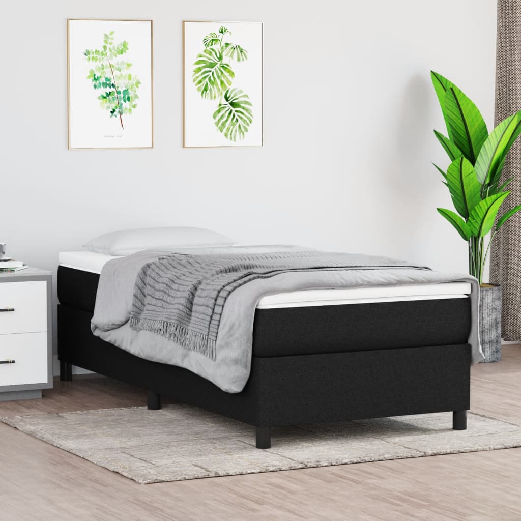 Boxspring Met Matras Stof Zwart