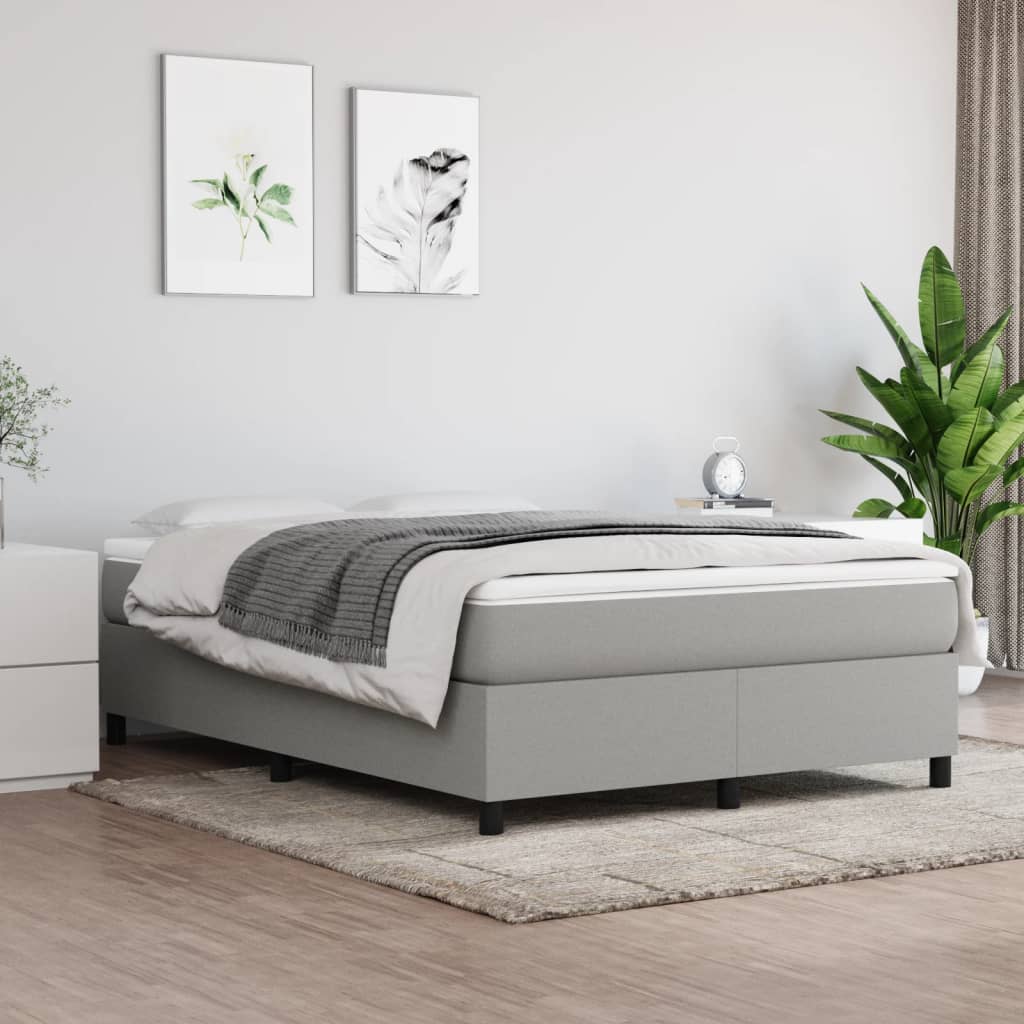 Boxspring Met Matras Stof Lichtgrijs