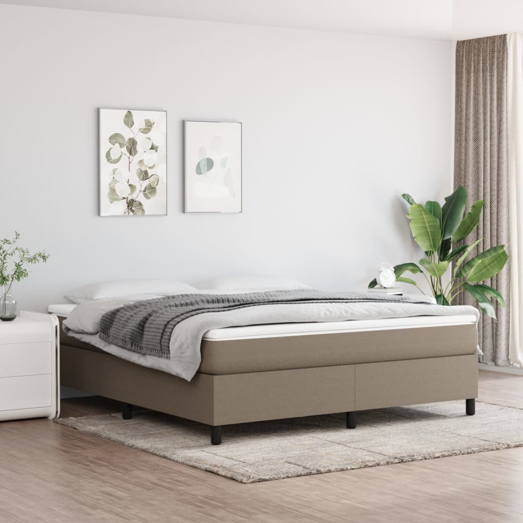 Boxspring Met Matras Stof Taupe