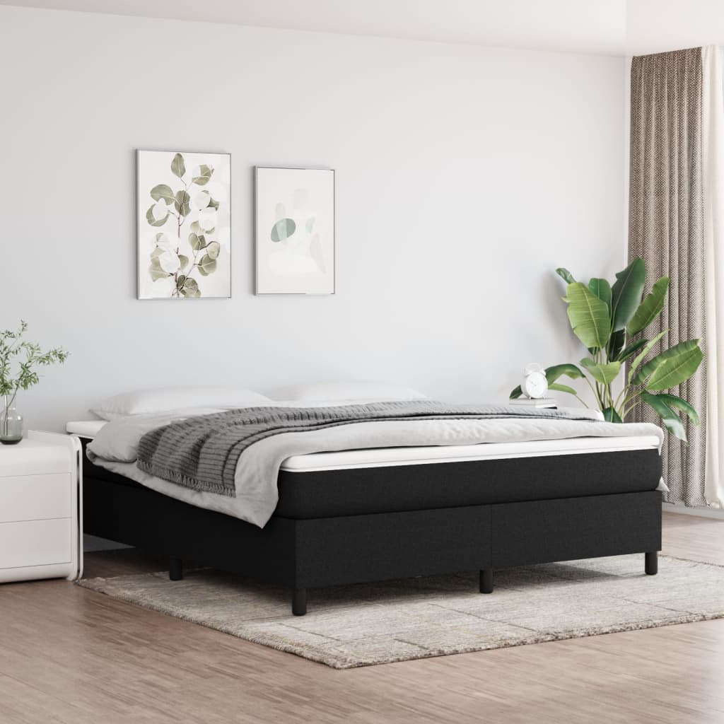 Boxspring Met Matras Stof Zwart
