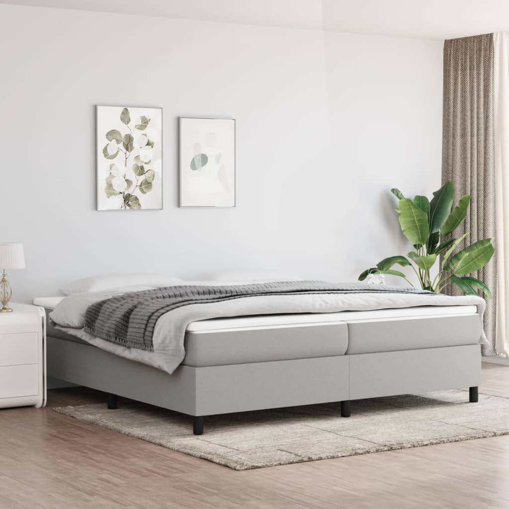 Boxspring Met Matras Stof Lichtgrijs