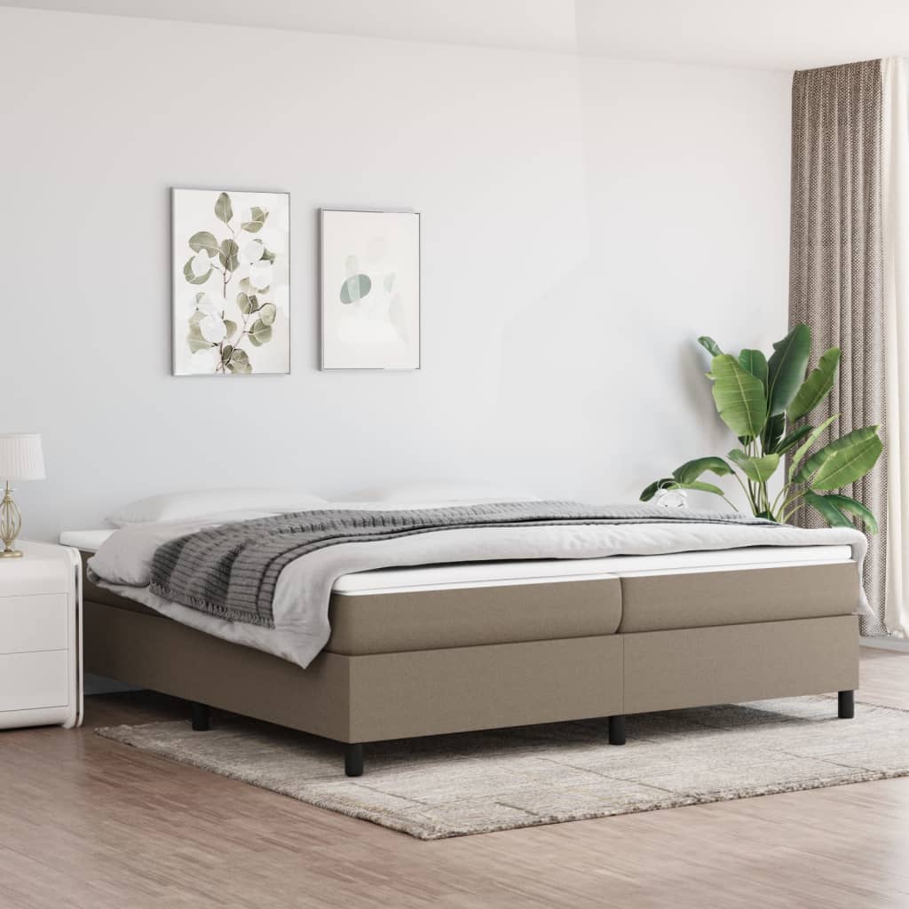 Boxspring Met Matras Stof Taupe
