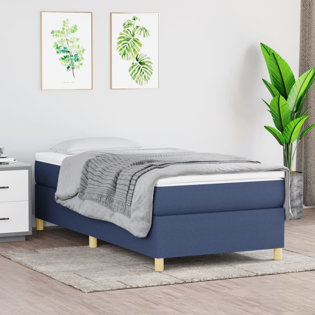 Boxspring Met Matras Stof Blauw
