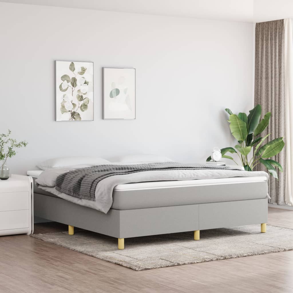 Boxspring Met Matras Stof Lichtgrijs