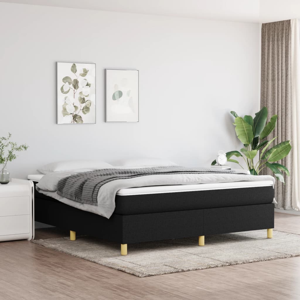 Boxspring Met Matras Stof Zwart
