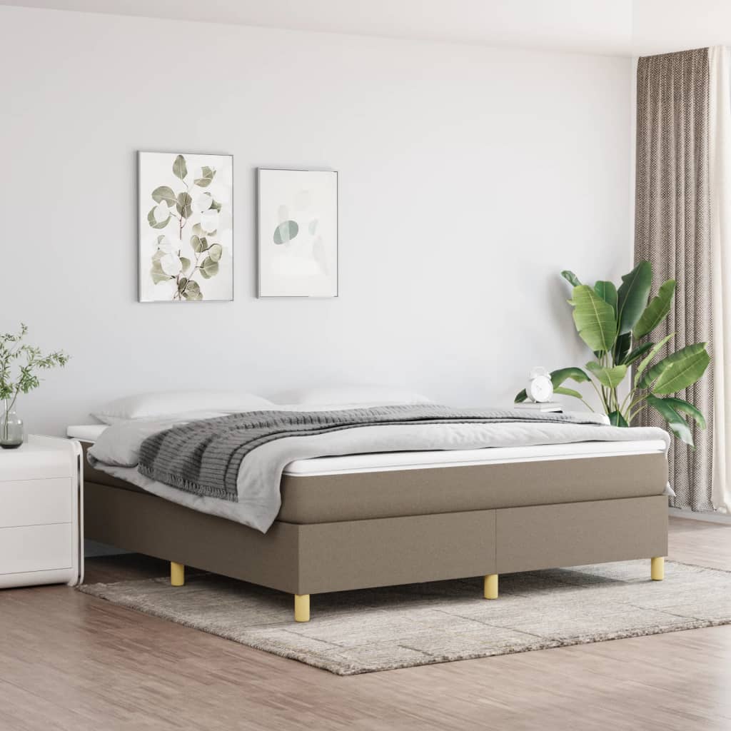 Boxspring Met Matras Stof Taupe