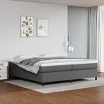 Boxspring Met Matras Kunstleer Grijs
