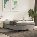 Boxspring Met Matras Fluweel Lichtgrijs