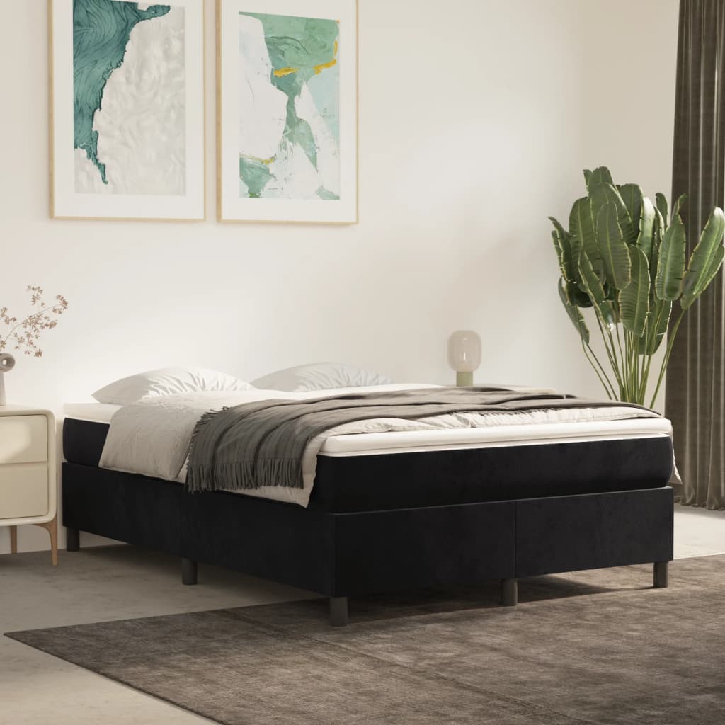 Boxspring Met Matras Fluweel Zwart