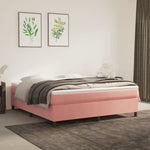 Boxspring Met Matras Fluweel Roze