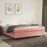 Boxspring Met Matras Fluweel Roze