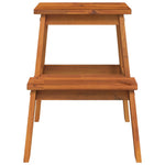 Kruk 2-Staps 40X38X50 Cm Massief Acaciahout Wit
