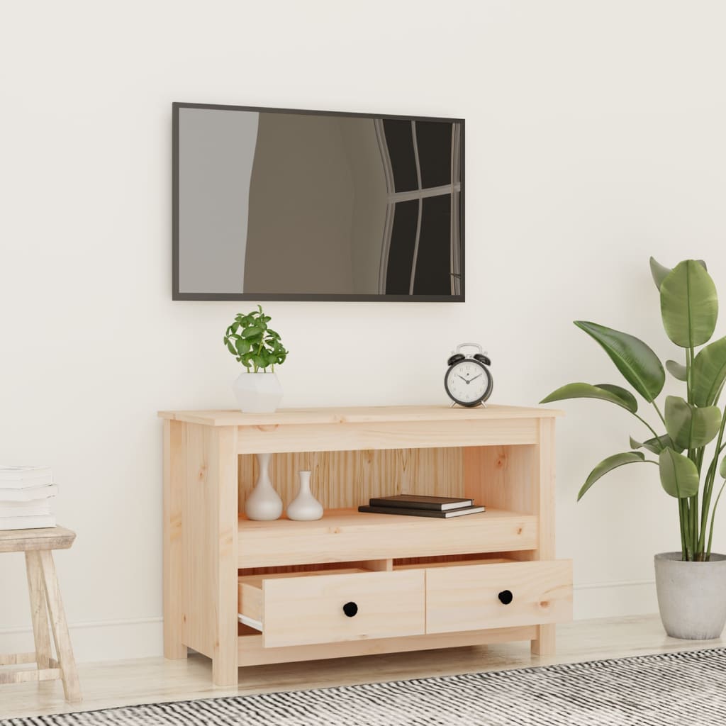 Tv-Meubel 79X35X52 Cm Massief Grenenhout