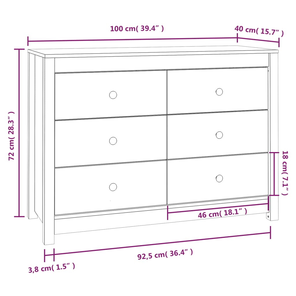 Dressoir Massief Grenenhout